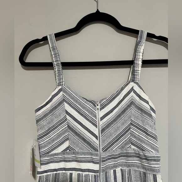 Violet Weekend Navy/Cream Stripe Cropped Jumpsuit Size 4 NEW Retro Wide Leg - Picture 4 of 13